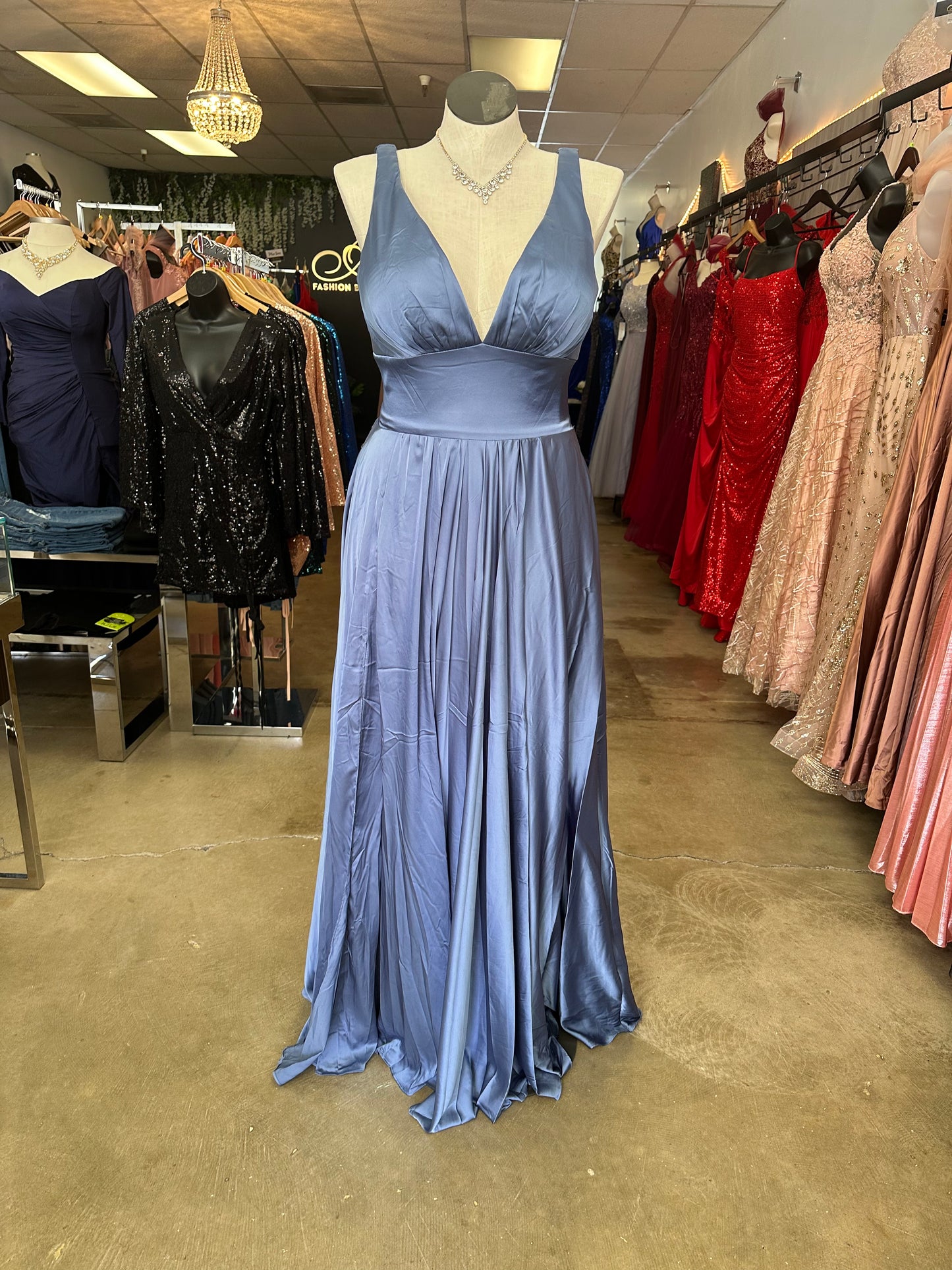 Slate Blue Formal Dress