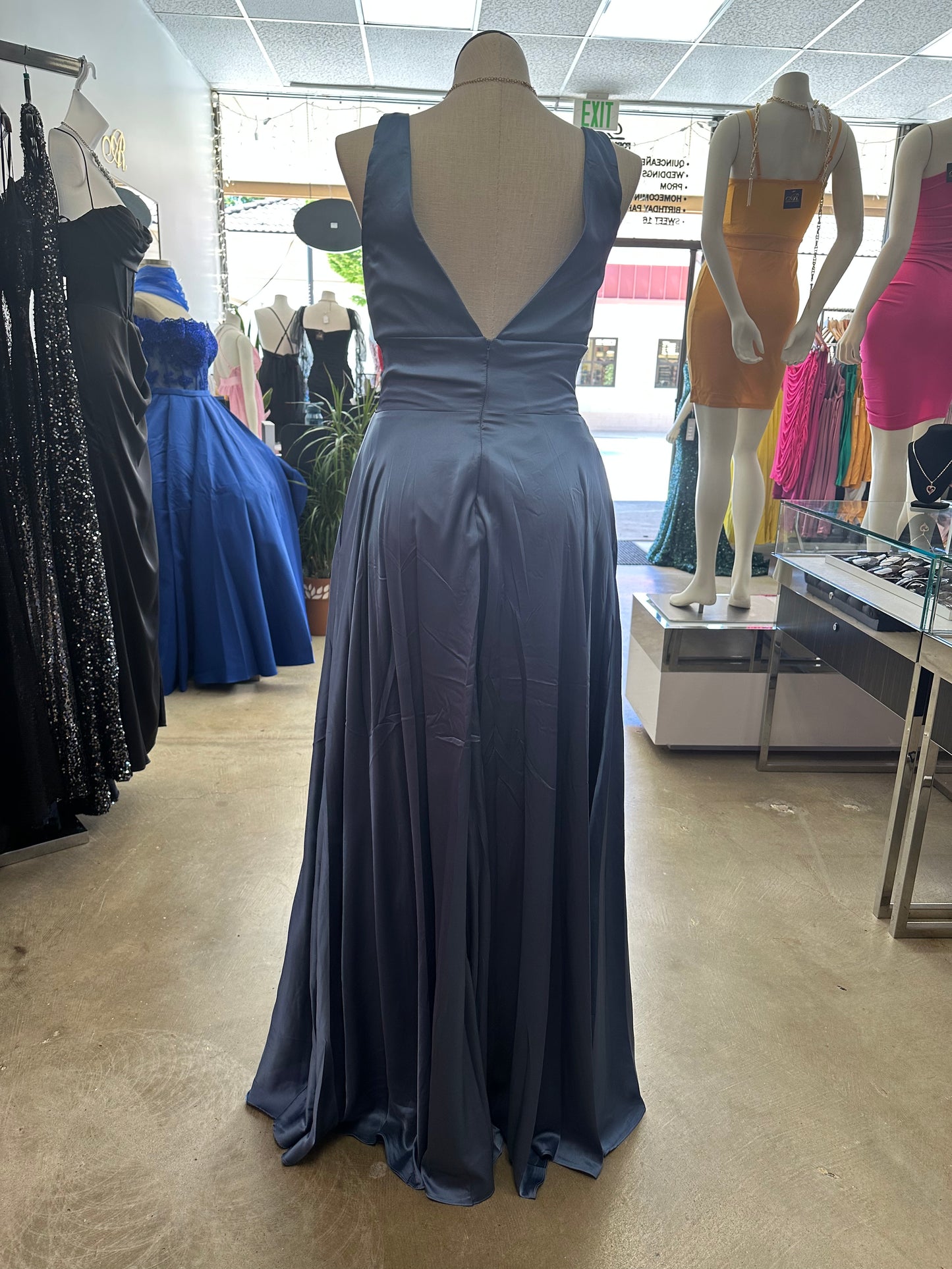 Slate Blue Formal Dress