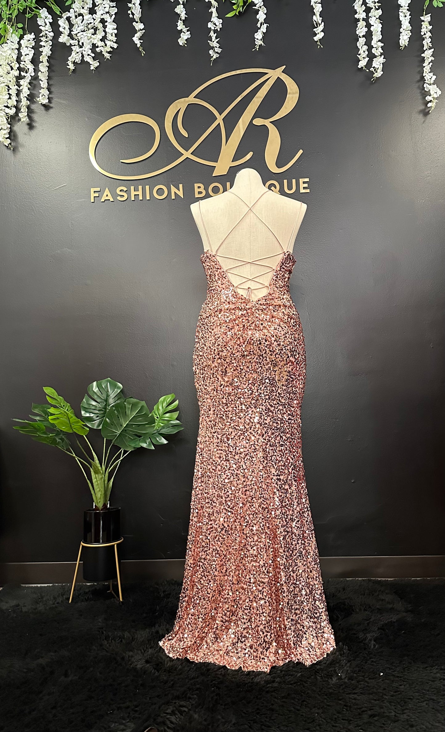 Rose Gold Disco Ball Dress