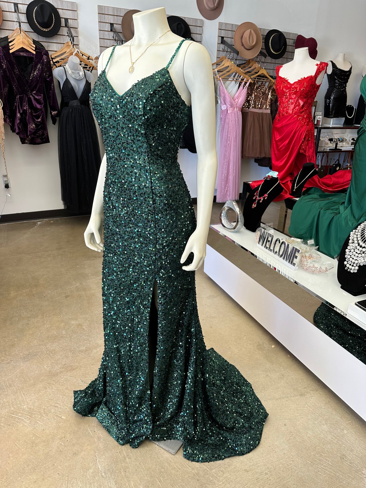 Emerald Shimmer Dress